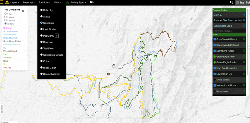 How to View Trail Condition & Status on the Basemap – Trailforks